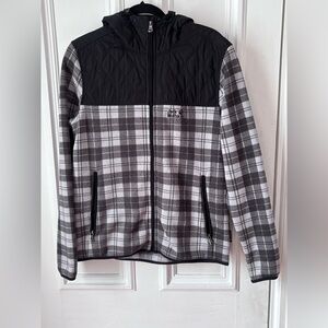 Jack Wolfskin Mackenzie Road Men’s Fleece Plaid Quilted Hooded Jacket Medium